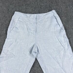 Banana Republic Pants Womens 12 Light Blue Linen Tapered Leg Ankle Lined Casual